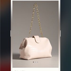 NWT new Anthropologie Jules kae Sophia clutch bag faux leather nude beige